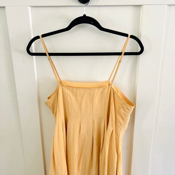 Madewell Yellow Pleated Midi Dress Women's Size 8 Style NL124 - Picture 7 of 11